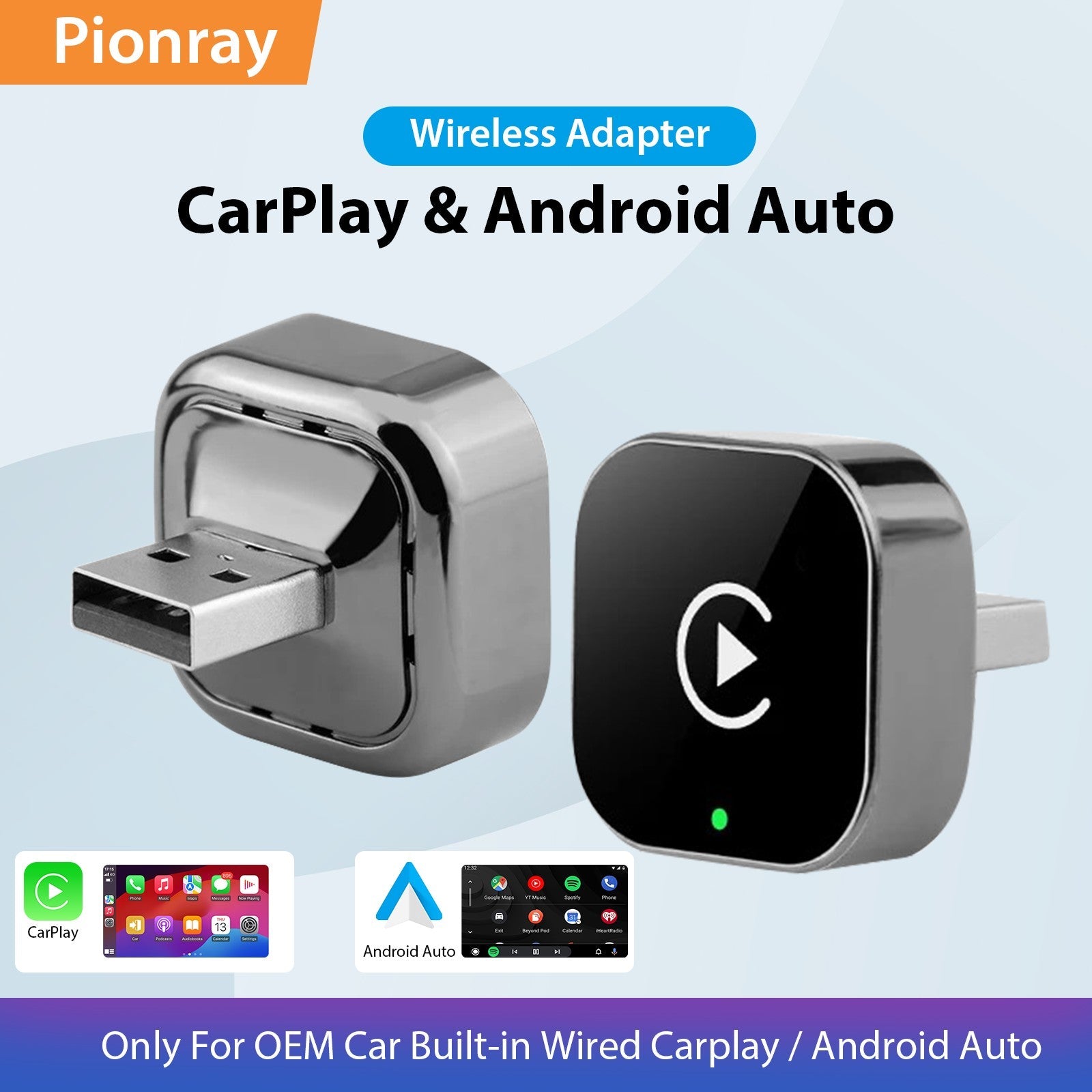 Adaptador carplay sem fio pionray 2 em 1 - Maolee