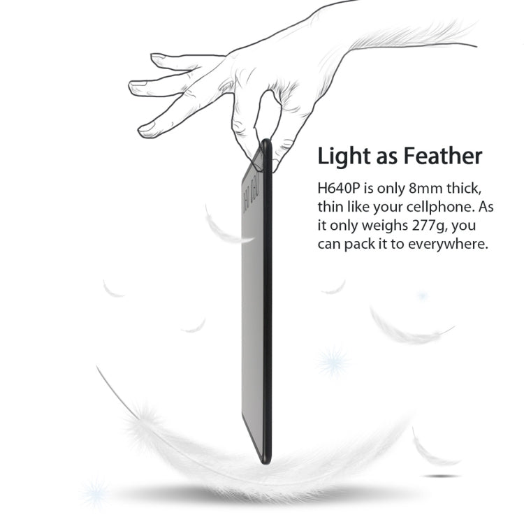 HUION Inspiroy Series H640P 5080LPI Professional Art USB Graphics Drawing Tablet for Windows / Mac OS, with Battery-free Pen