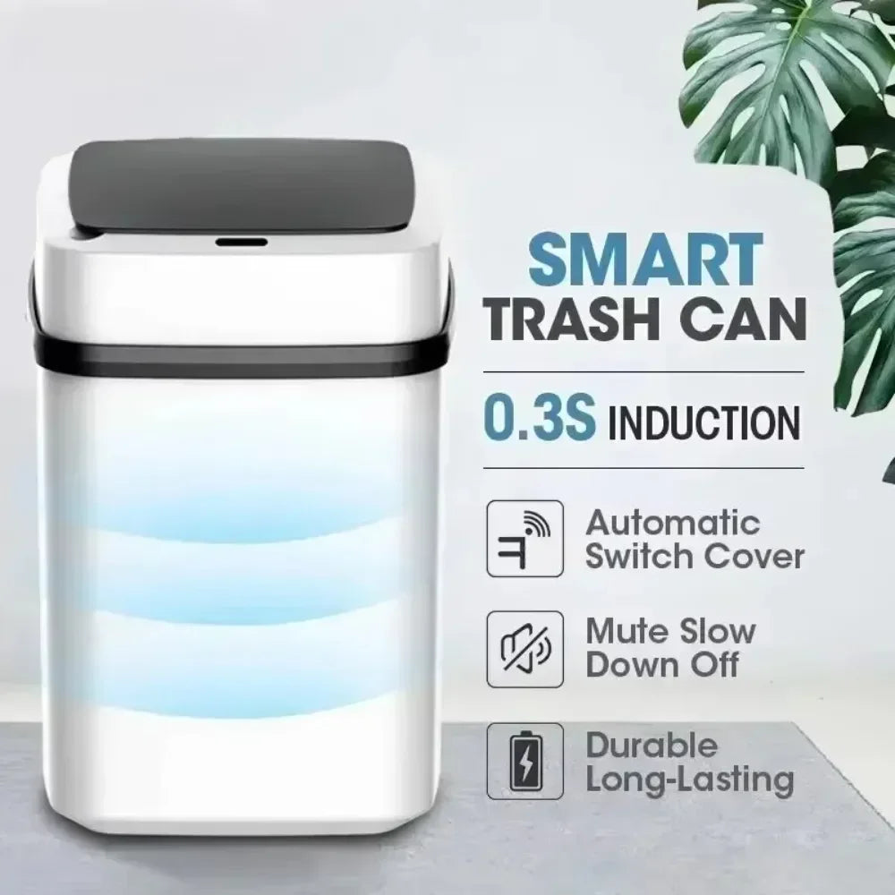 13L Smart Touchless Trash Can for Kitchen and Bathroom
