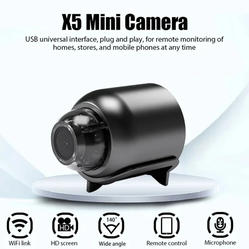 New X5 Mini Camera 1080P Clear Night Vision Lightweight Portable Premium Cams Motion Detection Wireless Surveillance Camera