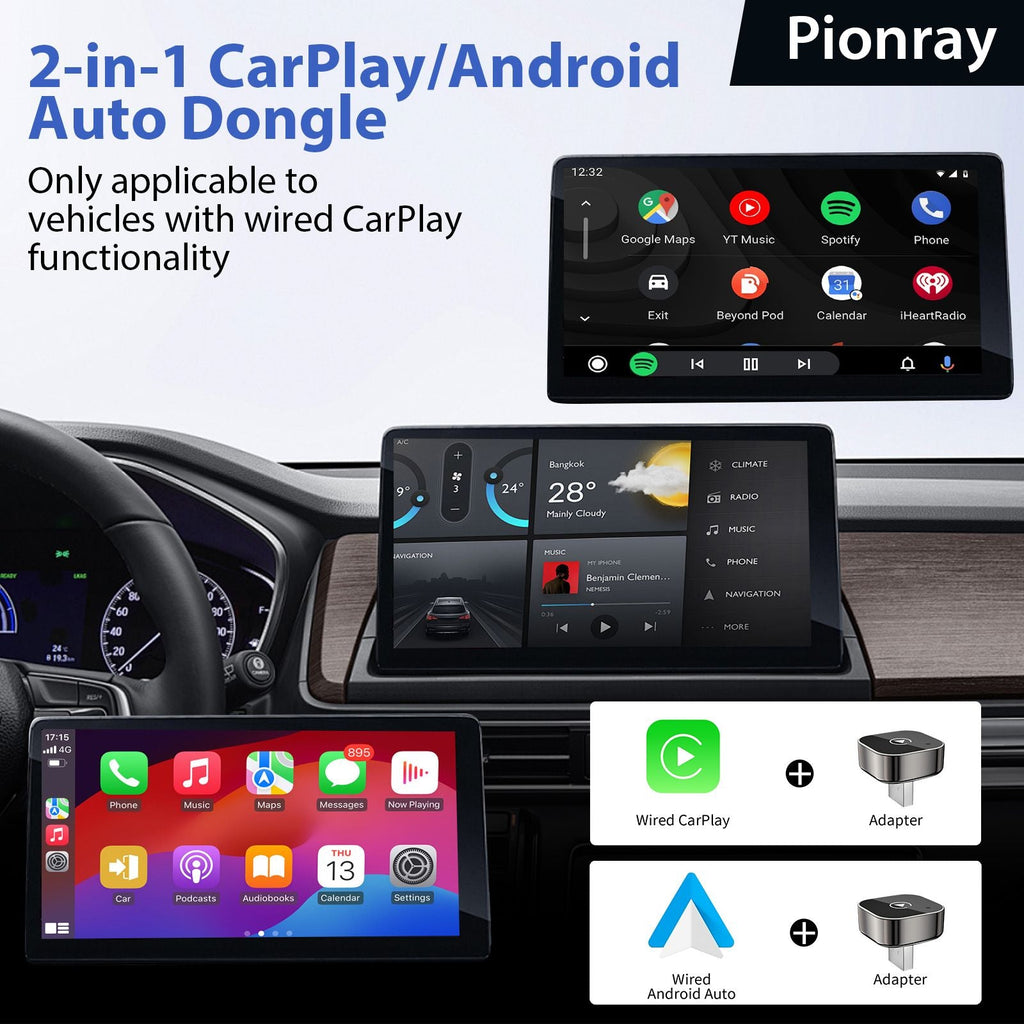 Adaptador carplay sem fio pionray 2 em 1 - Maolee